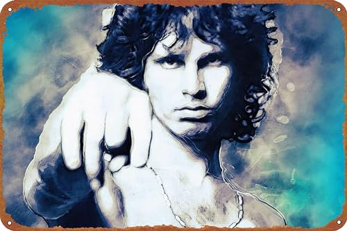 Jim Morrison Musikposter Metall-Blechschild, Retro-Wandschilder für Zuhause, Café, Bar, Pub, Wanddekoration, 20,3 x 30,5 cm
