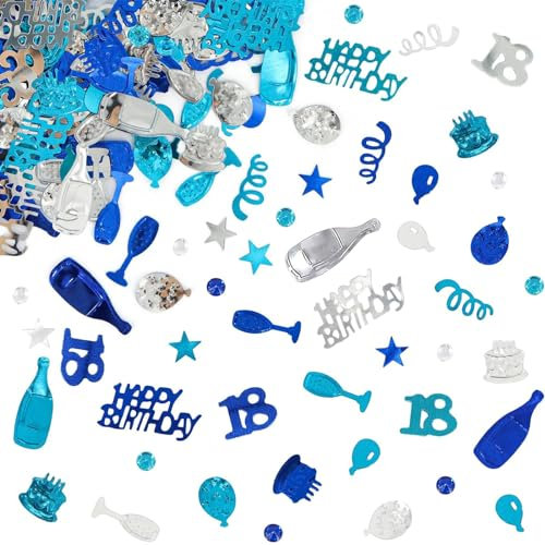 ALEGRE® Konfetti 18 Geburtstag Deko, Tischdeko 18 Geburtstag, Deko 18. Geburtstags Junge Mädchen, Streudeko Geburtstags, 18. Geburtstagsdeko Konfetti, Glitzer Confetti für Jubiläen, Geburtstagesparty