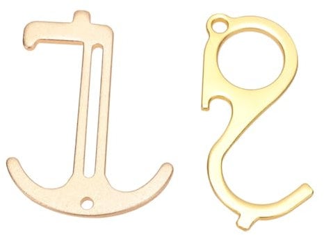 Türöffner Schlüsselanhänger 2 Stück aus Zinklegierung Gold