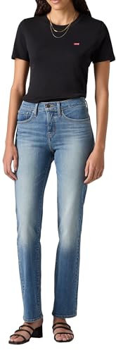 Levi's Women's 314 Shaping Straight Jeans, Smudged Line, 25W / 30L