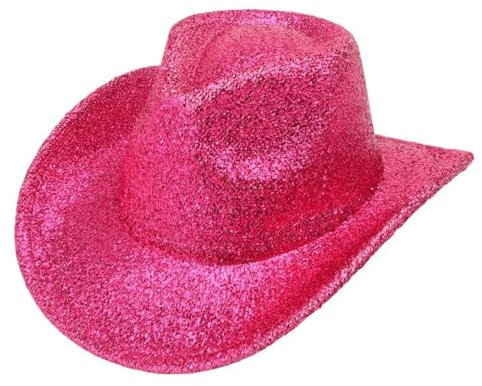 Wambere 1 Stück Western Cowboyhut mit Pailletten Unisex Glitzer Kappe Bühnenpartyhut Vintage Breiter Krempe Jazzhut Partyhut für Abschlussball Bühnenperformance Disko Maskerade Festival,Rosé