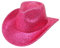 1 Stück Western Cowboyhut mit Pailletten Unisex Glitzer Kappe Bühnenpartyhut Vintage Breiter Krempe Jazzhut Partyhut für Abschlussball Bühnenperformance Disko Maskerade Festival,Rosé