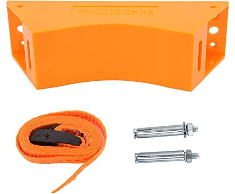 Gas Bottle Holder, Plastic Bottle Wall Mounted, Fixed Bracket with Expansion Screw, Safety Belt (Orange)