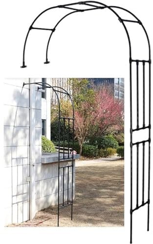 Half Round Decorative Metal Garden Arch Arbor with Rose Climbing Plant Support Easy Assembly Indoor Outdoor Pergola for Garden Lawn (W2.6M X H2.4M)