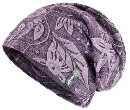 alpengoa Baumwoll Beanie Modell Leaf - leichte Mütze (DE/NL/SE/PL, Alphanumerisch, Einheitsgröße, Lila)