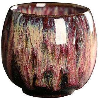 FLCPJGV Tasses à Thé, Tasse à Thé Chinoise en Poterie, Tasses à Thé Japonaises, Tasses à Thé en Porcelaine Asiatique, Tasse en Céramique sans Poignée de 110 M, b