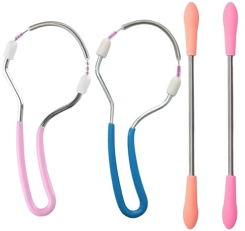 MEXRUMI 2 Stück Gesichtsepilierer Frühlings Gesichtsepilierer Manueller Tragbarer Kunststoff Epilierer Edelstahl Epilierer Mit 2Pcs Tragbarer Epilierstäbe Für Gesichtshaarentfernung Stirn Wange