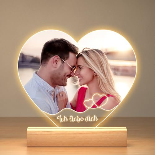 Personalisierte Weihnachts Geschenke für Frauen Männer, Personalisierte Bilderrahmen mit Foto, Bilderrahmen Personalisiert mit Bild, Personalisierte Foto Geschenke für Ihn Sie Freundin Freund Paar