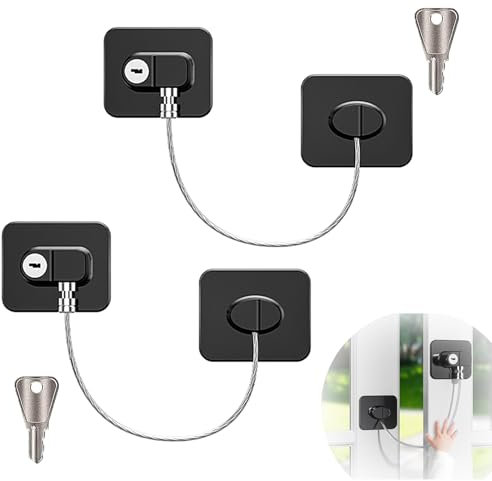 2 Piezas Lucchetto per Frigorifero con Chiave Chiusure Sicurezza Bambini Lucchetto per Frigorifero Bambini Lucchetto per Armadio Lucchetto Armadio Blocco per Frigo Cassetto Armadi（nero）