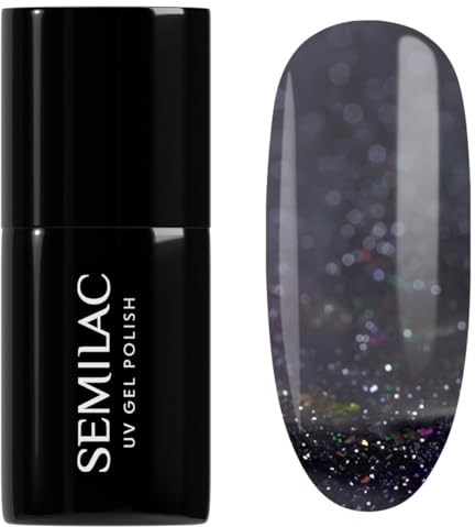 SEMILAC Gel Nail Polish 611 Violet Night - Full Coverage Gel Polish - Soak Off Easy To Use LED/UV Nail Lamp - Long Lasting Manicure and Pedicure up to 3 weeks