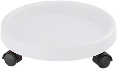 Dörner + Helmer Rotondo, diametro 34 cm, portata 35 kg, ruote girevoli, per interni ed esterni, bianco