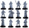 Forged Terrain Japanese Samurai Ronin Set Miniatures, Tabletop Wargames Swordsmen Figures, Unpainted, Wargaming Feudal Figurines Samurai Nippon Starter Army