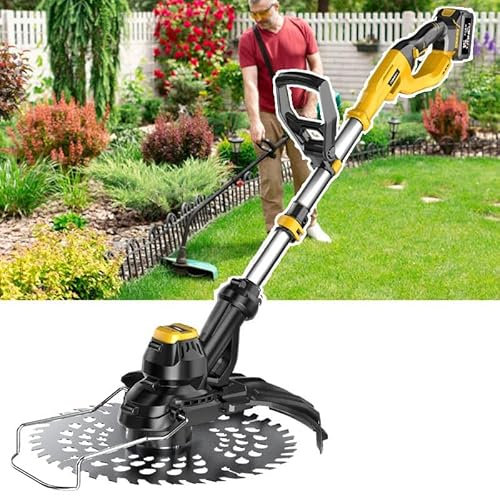 LXWKAI Tondeuse sans Fil à Moteur sans balais | Système de Coupe Turbo 6800 TR/Min | Conception Pliable de 65 cm | pour sols humides et terrains Rocheux, 1 Batterie