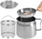 camouflage net Deep Fryer Pot with Basket Oil Filter Pot Stainless Steel Bacon Grease Container with Lid Chip Pan Fat Strainer Multipurpose Oil Storage Tank for Frying Oil Cooking Grease(1.5L)