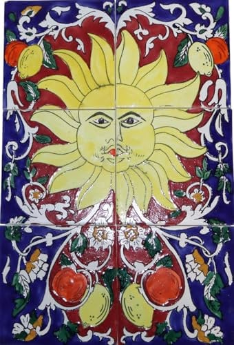 Tableau sur carrelage en céramique oriental peint à la main Carreaux muraux méditerranéens 45 x 30 cm (06-63)