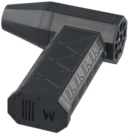 babominimer Potente ventilatore turbo con illuminazione a LED, 130000 giri/min, velocità dell'aria 52 m/s, collettore di polveri d'aria portatile per pulizia industriale (nero)