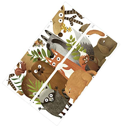 WATIIFUFU Kinderzimmer Dekoration Wandaufkleber Kinderzimmer Wandaufkleber Schlafzimmer Wandaufkleber Für Kinderzimmer Cartoon Dschungel Tier Wandaufkleber Kinder Wandaufkleber