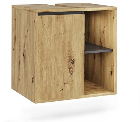 Vicco Mueble bajo Lavabo Viola, Artesano/Gris, 60 x 60 cm con estantes Abiertos