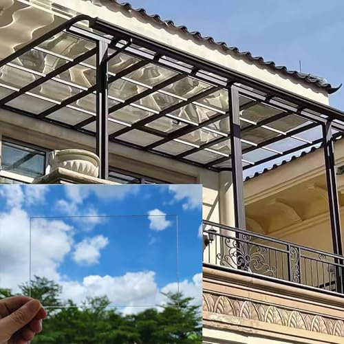 Kit serra in policarbonato trasparente, pannelli resistenti ai raggi UV, facili da tagliare, perfetti per patii e pareti divisorie, spessore 2 mm, dimensioni 1,6 x 12 m, durevole e versatile