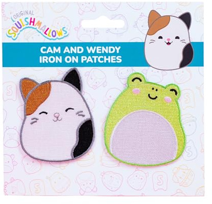 Squishmallows Iron-On Patches - Cam The Cat & Wendy The Frog Set