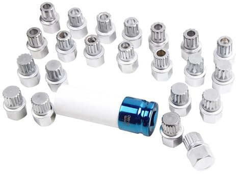 Juego de 23 llaves antirrobo de tuercas de rueda de alta compatibilidad, kit de extracción de tornillos antirrobo adecuado para una extracción segura y eficiente de herramientas automotrices