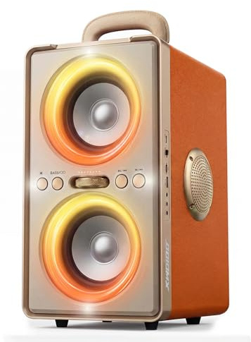 ODIOMX Cassa Bluetooth Portatile, 240W (Peak) Altoparlante Bluetooth Suono Potente e Nitido, Bassi Profondi, 20H, TWS Stereo Speaker, per Party, Campeggio, Spiaggia, Home e Outside (Orange)