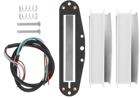 DECORNIJIA Micro Humbucker Mini Blanc pour Guitare Électrique St Micro Double Bobinage Alnico 5 sans Bruit Accessoire pour Guitare et Basse Son Clair et Graves Profonds Pièces Détachées