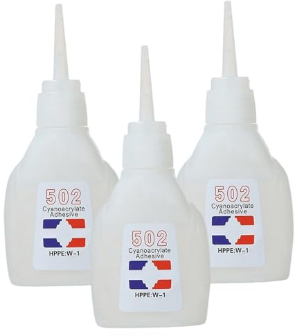 3 Stück 502-Kleber, 30 g, wasserfester, schnell trocknender 502-Superkleber für Metall, Glas, Kunststoff, Lederreparatur, Super