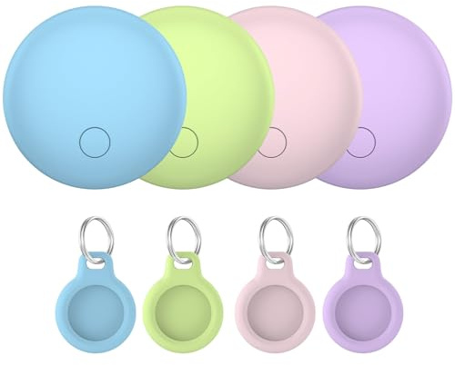 Smart Air Traceur Tag Lot de 4, Compatible avec Apple Localiser (iOS Uniquement), Air Localisateurs Tags pour Valises Portefeuilles Clés Sacs, 100dB Bip, Suivi Mondial, IP68, Batterie Remplaçable
