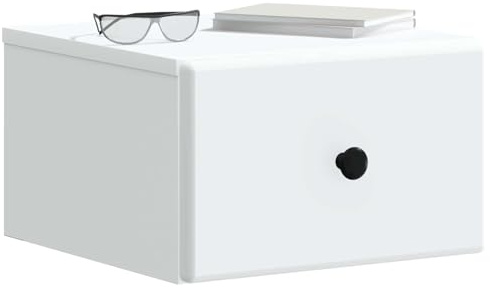 vidaXL Wandmontierter Nachttisch 2 pcs Weiß 34,5 x 33 x 20 cm, Moderne Schlafzimmermöbel, rechteckige Nachttische, praktische Beistelltische, viel Stauraum, schicke Accessoires für Räume