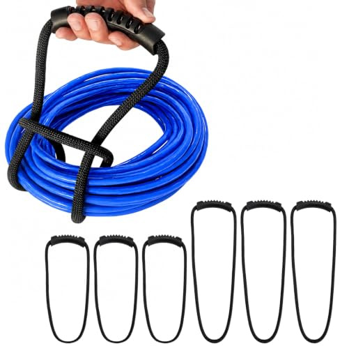 HX-pyahgtv Set di 6 organizer per cavi di prolunga con maniglia per il trasporto, cinghie regolabili per cavi, tubi e corde, ideali per garage, officina e camper (80 cm + 40 cm)