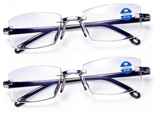 2 Stück Brille Die Sich Automatisch Der Sehstärke Anpasst, Intelligente Zoom Lesebrille mit Blaulichtfilter, Smart Glasses für Damen & Herren, sowie als Smart Glasses für Kurz- und Weitsichtige