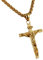 Cupimatch Herren Halskette, Exquisit Edelstahl Kruzifix Kreuz Jesus Anhänger mit 55 Kette Halsband, gold