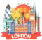 London Souvenir Fridge Magnet Landmarks Skyline St Pauls Tower Bridge Big Ben