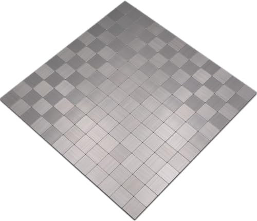Mosaik Fliese selbstklebend Aluminium silber metall metall für WAND KÜCHE FLIESENSPIEGEL THEKENVERKLEIDUNG Mosaikmatte Mosaikplatte