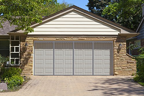 Liveinu Magnet Fliegengitter Tür Insektenschutz Mit Dreifache Öffnung und Klettband Fassung Moskitonetz Fliegenvorhang für für Garage Tür Terrassenüberdachung Gartenhaus Grau 280 x 220 cm