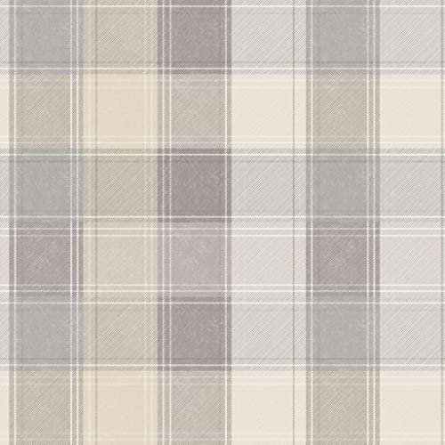 Arthouse Paste The Paper Wallpaper Country Check Grey 901902 Full Roll