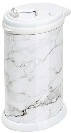 Ubbi Steel Diaper Pail, Odor Locking, No Special Bag Required, Award-Winning, Registry Must-Have, Marble