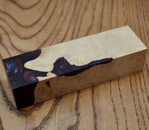 Stabilized BURL Wood Wooden Block Turning Blank Handle Blade Knives Knife Cactus Juice Stabilizing (#260)