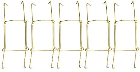 sourcing map Plate Hanger, 8-inch U Type Zinc Plated Invisible Wall Decorative Hooks with Tip Protectors, 5 Pcs