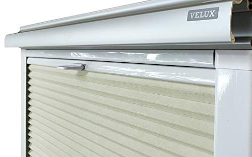 Home-Vision® Dachfenster Premium Doppelplissee Wabenplissee ohne Bohren(Weiß-Creme für M04 / M34 - Weiß) Zweifarbig Blickdicht Sonnenschutz, Alle Montage-Teile inklusive