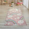 Teppich-Traum Kinderteppich Kinderzimmerteppich Regenbogen mit Wolken und Herzen in rosa Größe 80x150 cm