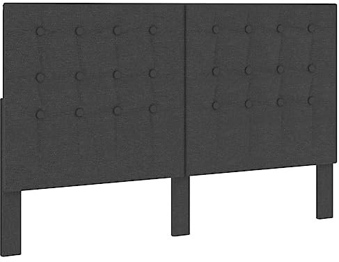 vidaXL Kopfteil Getuftet Betthaupt Polsterkopfteil Bettkopfteil für Bett Bettgestell Bettrahmen Schlafzimmer Dunkelgrau Stoff 180x200cm