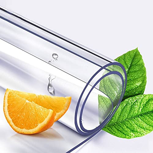 SDAFDPro Manteles Rectangulares Transparentes, Manteles De Mesa A Prueba De Aceite, 1 mm, 1,5 mm, 2 mm, 3 mm De Grosor Mantel PVC Mesa Rectangular para Comedor oficinas(Color:1mm,Size:60x60cm)