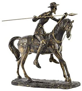DT RF-154407 Figura Resina Quijote, Envejecido, 36 x 19 x 39 cm