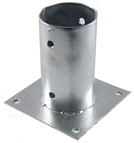 Aufschraubhülse Pfostenträger Ø 80 mm Rund | Verzinkt | 150 mm | Pfostenhalter für Holzpfosten, Zaun, Carport, Gartenhaus, Bodenplatte