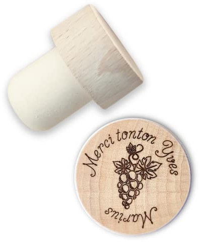 Bouchon bouteille de vin personnalisé en bois, petit cadeau idéal pour Noël, haute qualité de finition ciré et lustré, un petit cadeau original