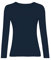 KATSSI Women’s Ladies Long Sleeve Stretch Plain Round Scoop Neck T Shirt Top ML Navy