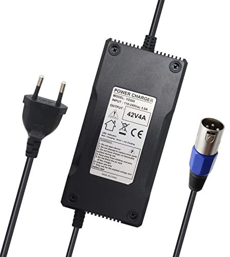 xiixtoo Netzteil Ladegerät Ladekabel 42V 4A 3pin XLR für 36V Elektro Fahrrad Roller ersetzt HP1202L3