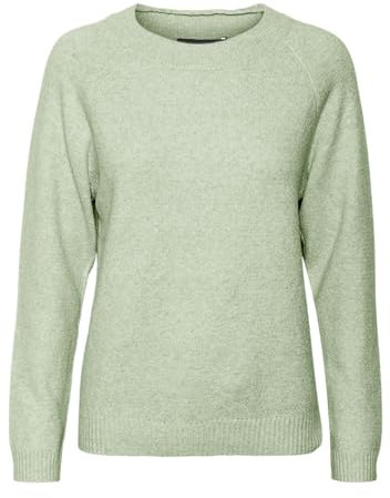 VERO MODA Women's Vmdoffy LS O-Neck Blouse Ga Noos Sweater, Reseda/Detail:Melange, XS